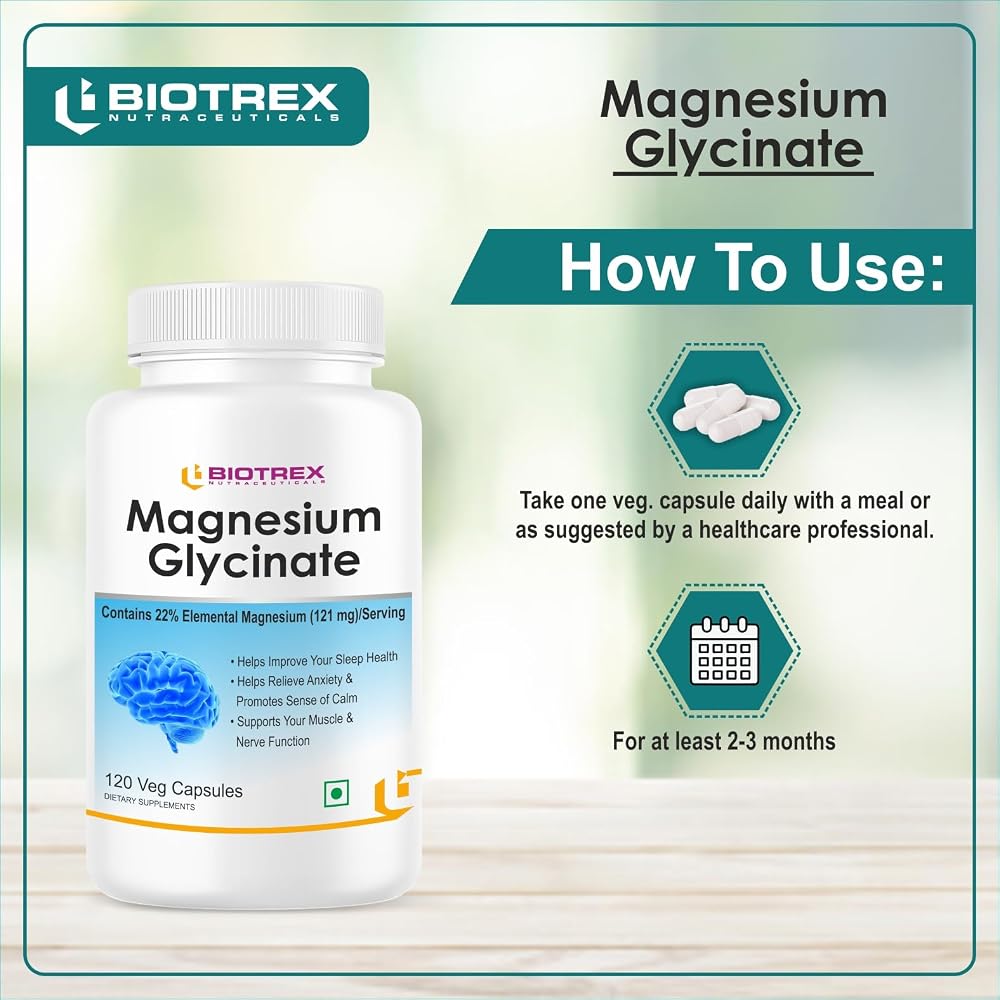 BIOTREX NUTRACEUTICALS Magnesium Glycinate - 120 Capsules - image 4