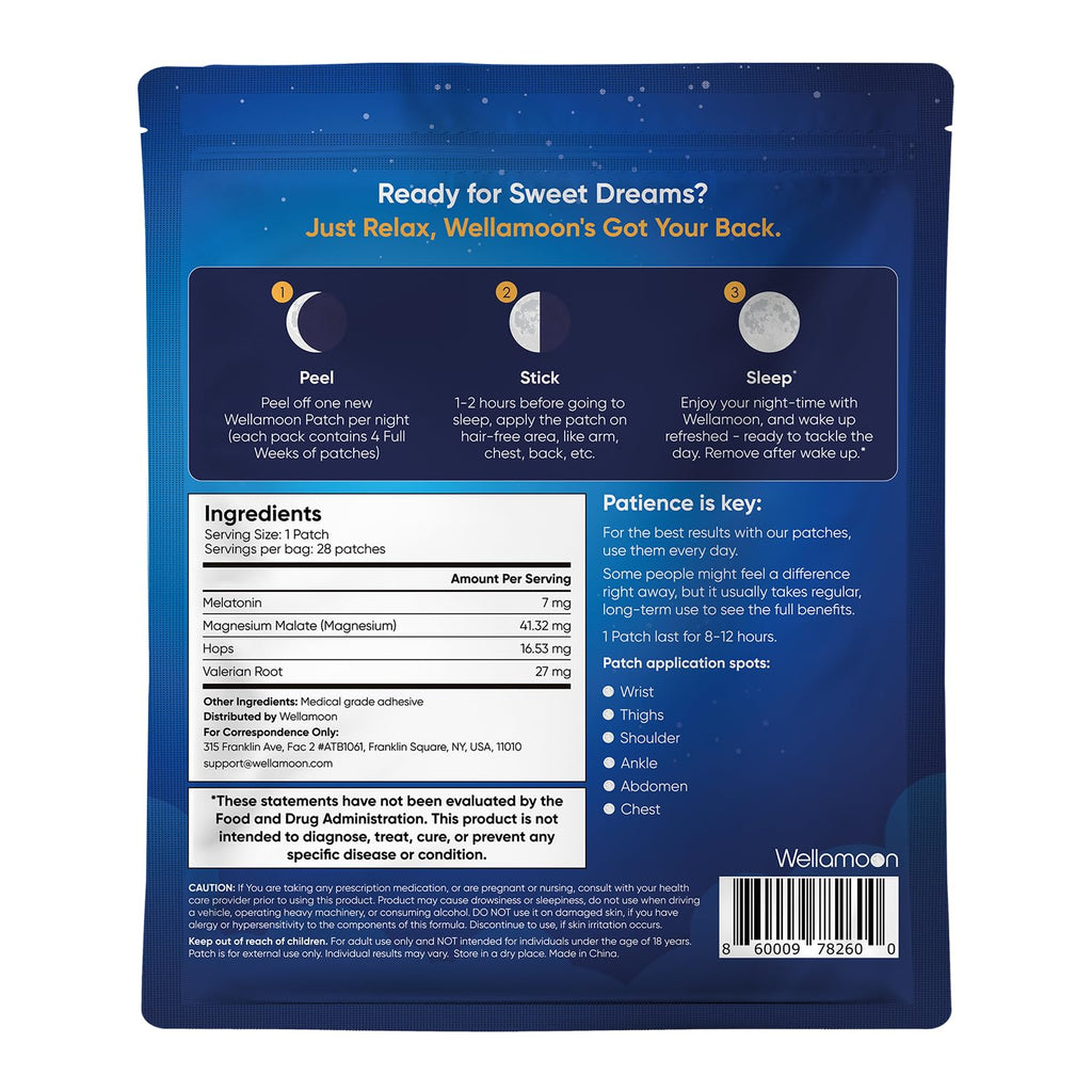Wellamoon Original Sleep Patches for Adults Extra Strength