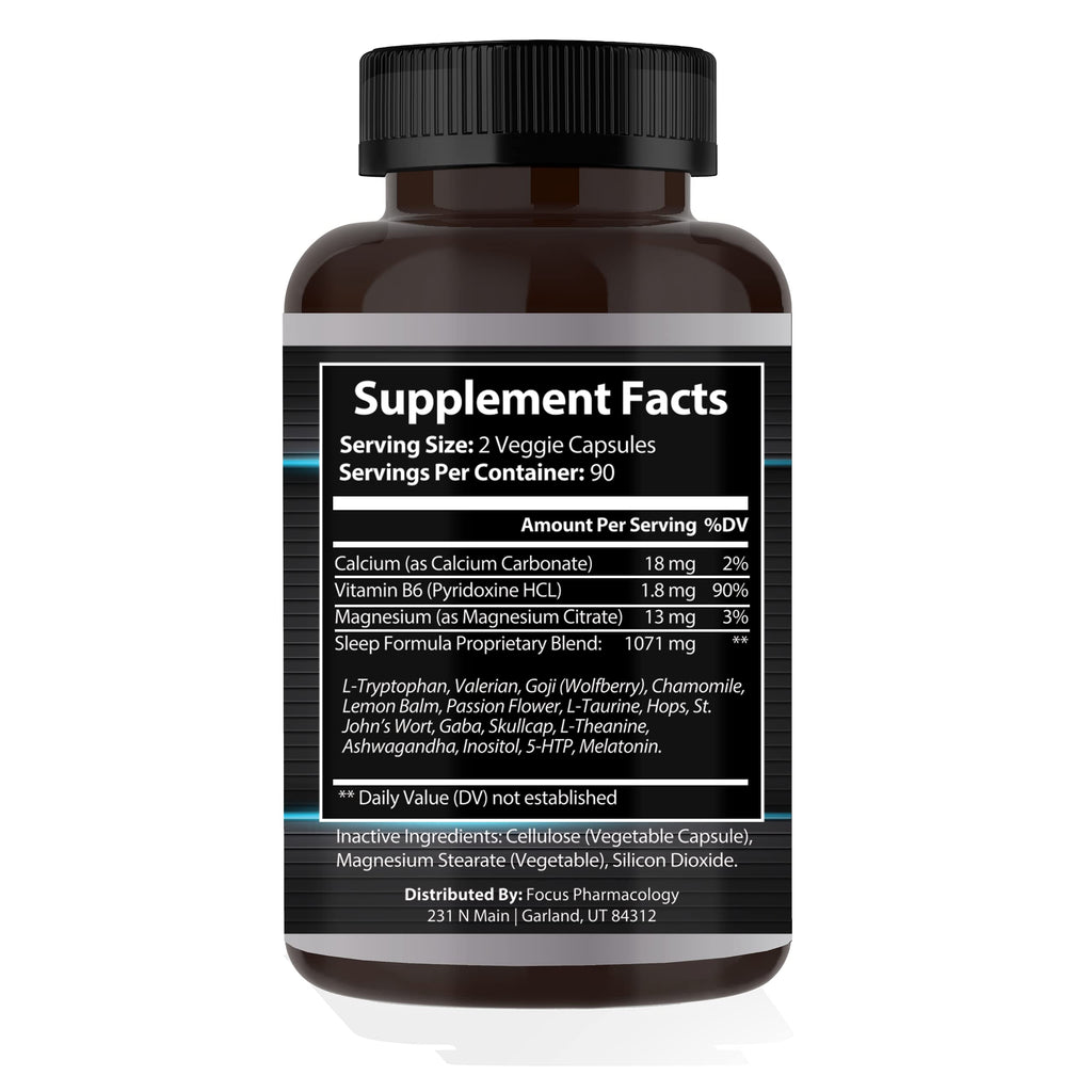 Focus Pharmacology Nighttime Sleep and Calming Formula - 180 Capsules - image 4