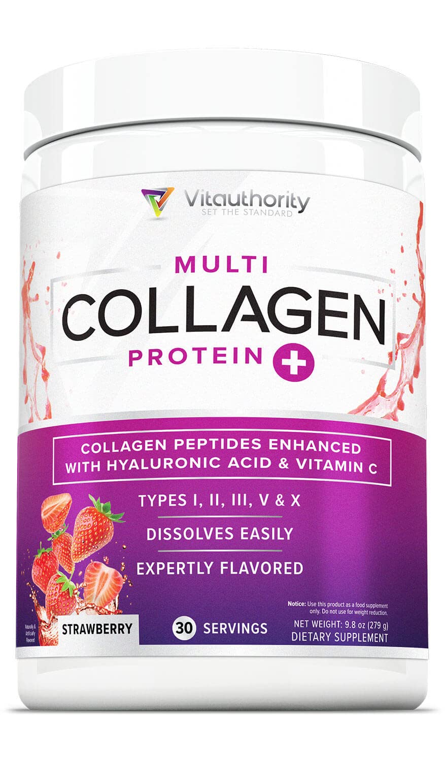 Vitauthority Multi Collagen Peptides Plus Hyaluronic Acid and Vitamin