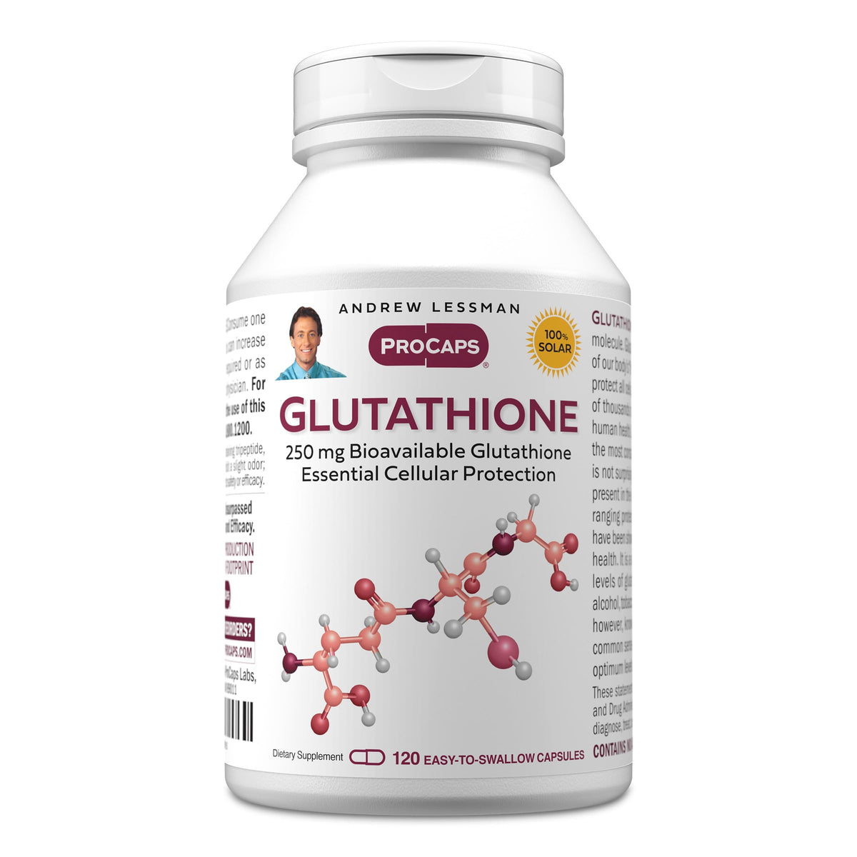 ANDREW LESSMAN Glutathione 250 mg - Capsules - Powerful Antioxidant