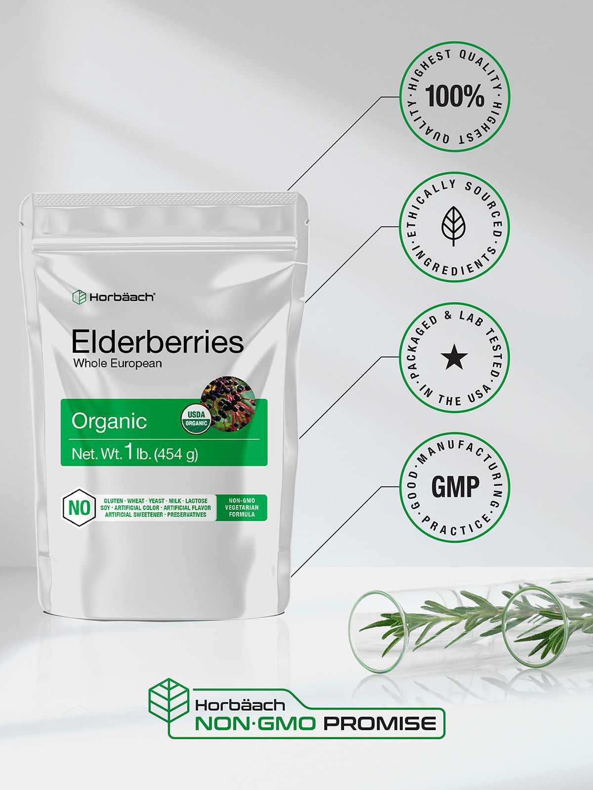 Horbäach Organic Dried Elderberries - 1 lb Bulk - image 4