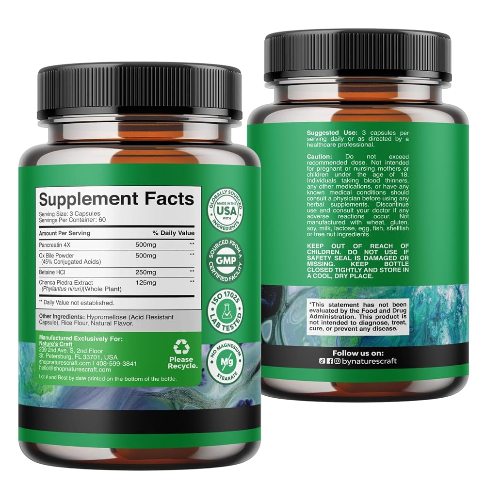 Natures Craft Ox Bile Salts for Gallbladder Support