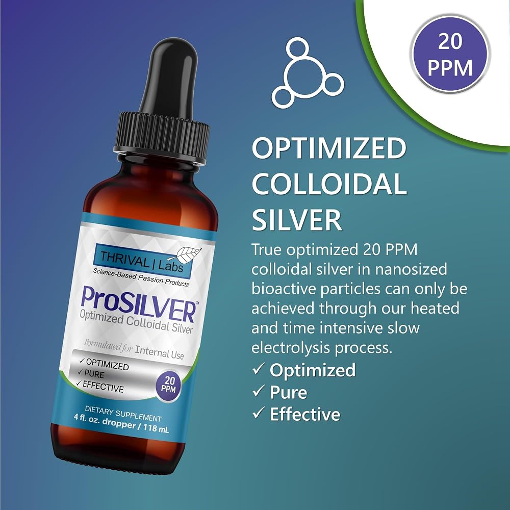 Thrival Labs ProSILVER Blue Label 20 PPM Colloidal Silver Liquid