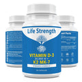 LifeStrength Vitamin K2 MK7 + D3 25,000 IU Supplement - 60 Capsules