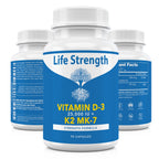 LifeStrength Vitamin K2 MK7 + D3 25,000 IU Supplement - 60 Capsules