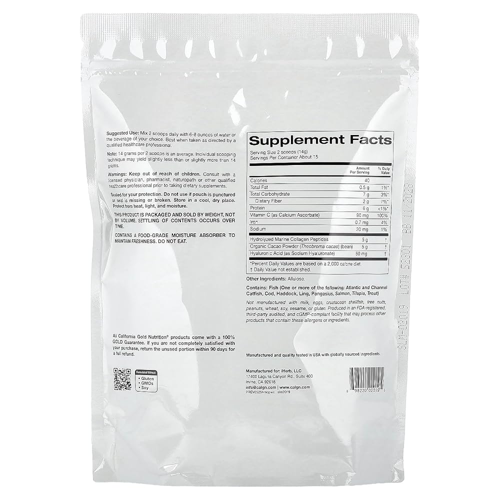 Solumeve Hydrolyzed Marine Collagen Peptides with Cocoa - 206 g - image 2
