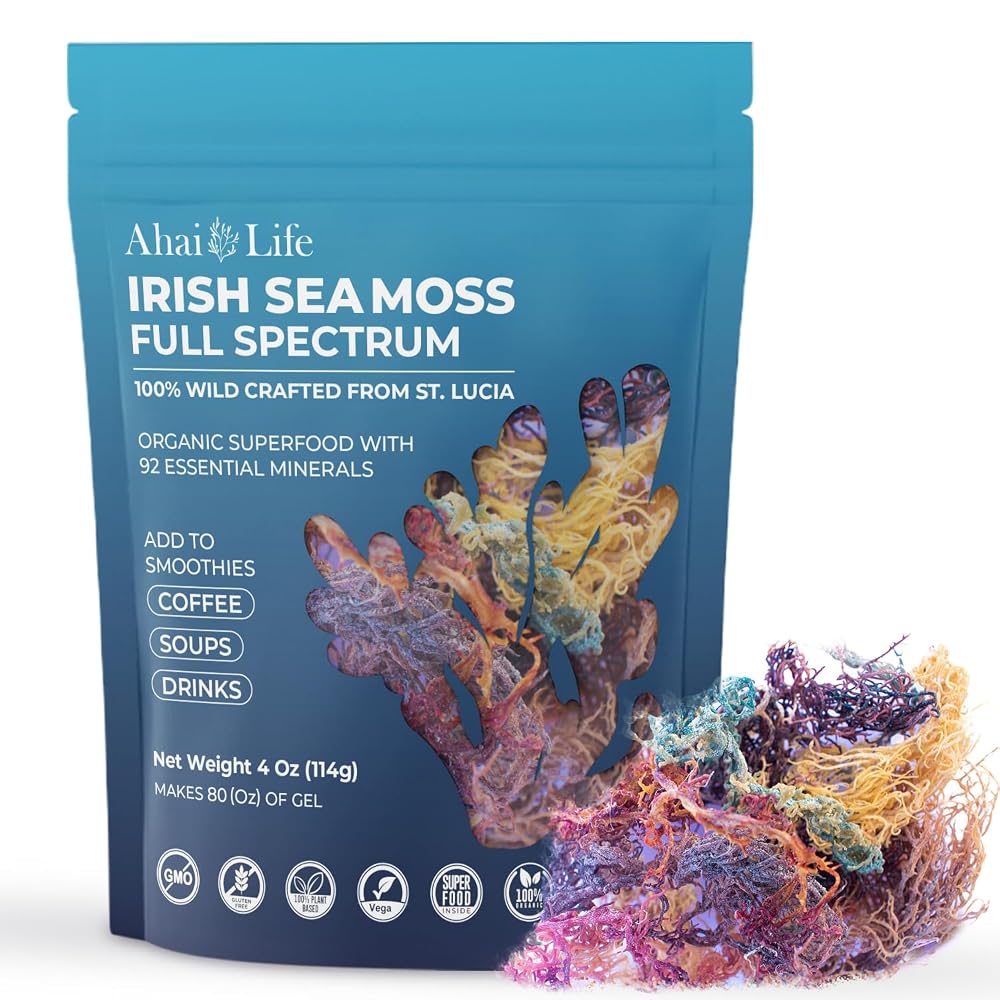 Ahai Life Full Spectrum Raw Sea Moss from St. Lucia - 4 oz