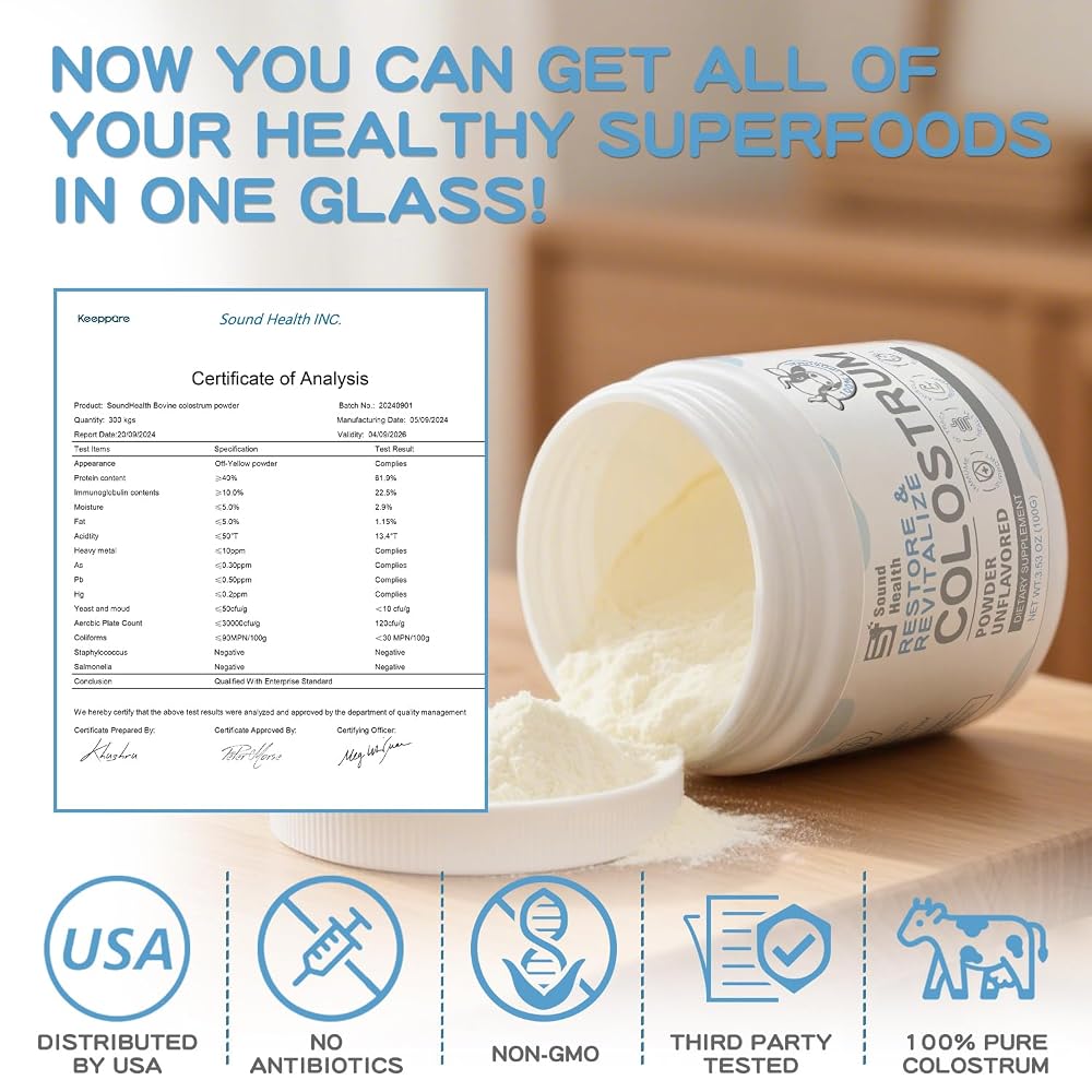 Sound Health Supplements Colostrum Supplement Powder for Humans