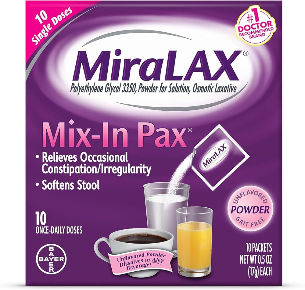 MiraLAX Single Dose Sachets - 10 Count (Pack of 2)