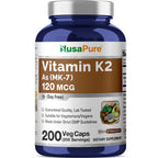 NusaPure Vitamin K2 MK7 120 mcg Vegan - 200 Vegetarian Capsules
