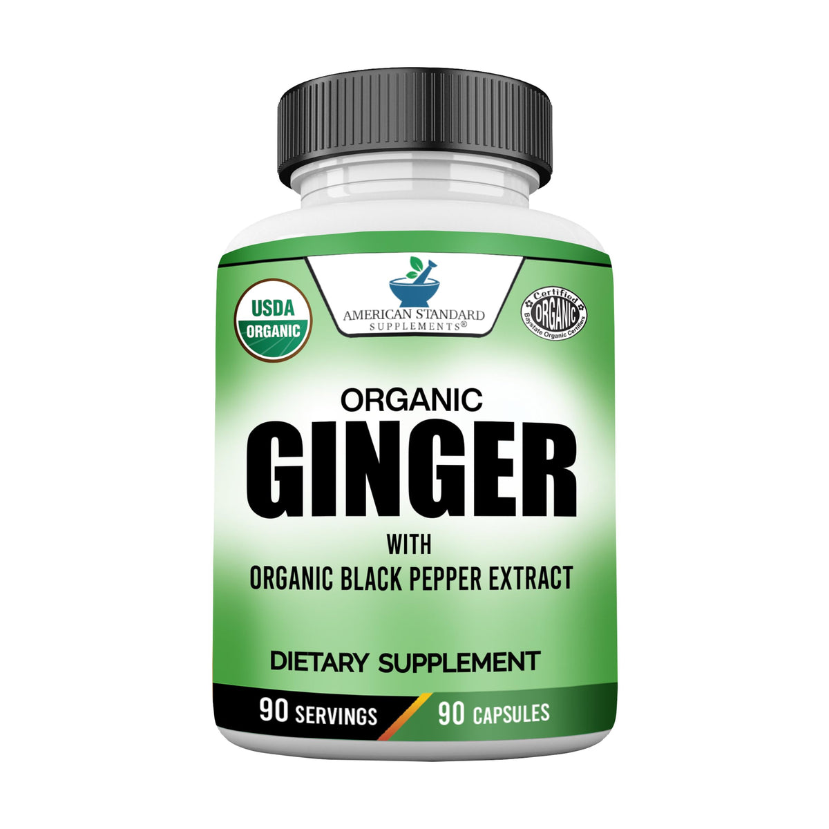 American Standard Supplements Organic Ginger Extract - 90 Capsules