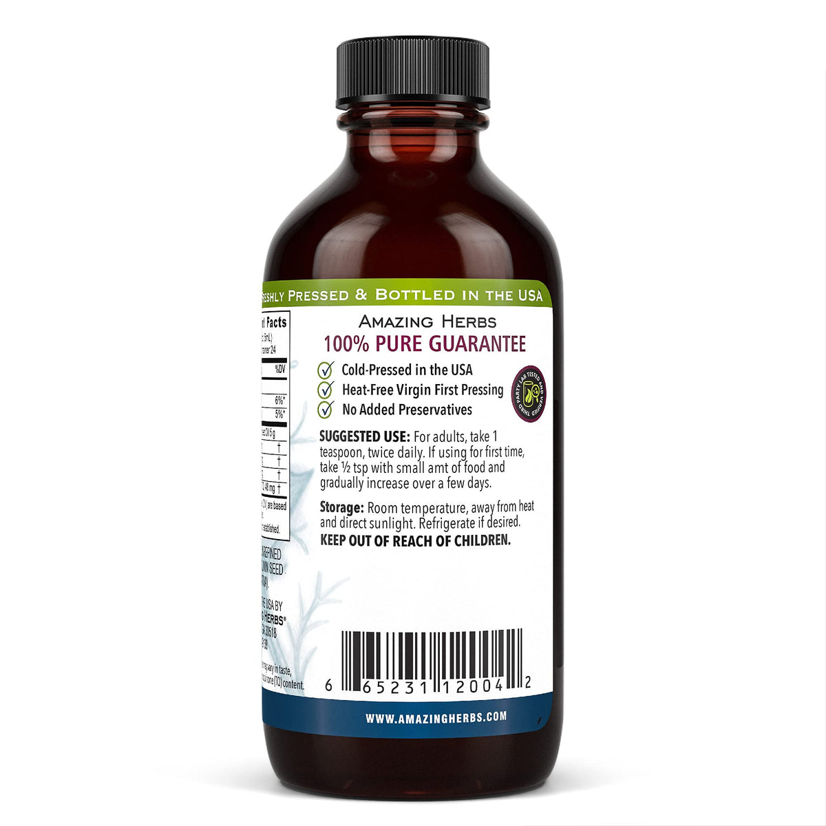 Amazing Herbs Premium Black Seed Oil - Gluten Free