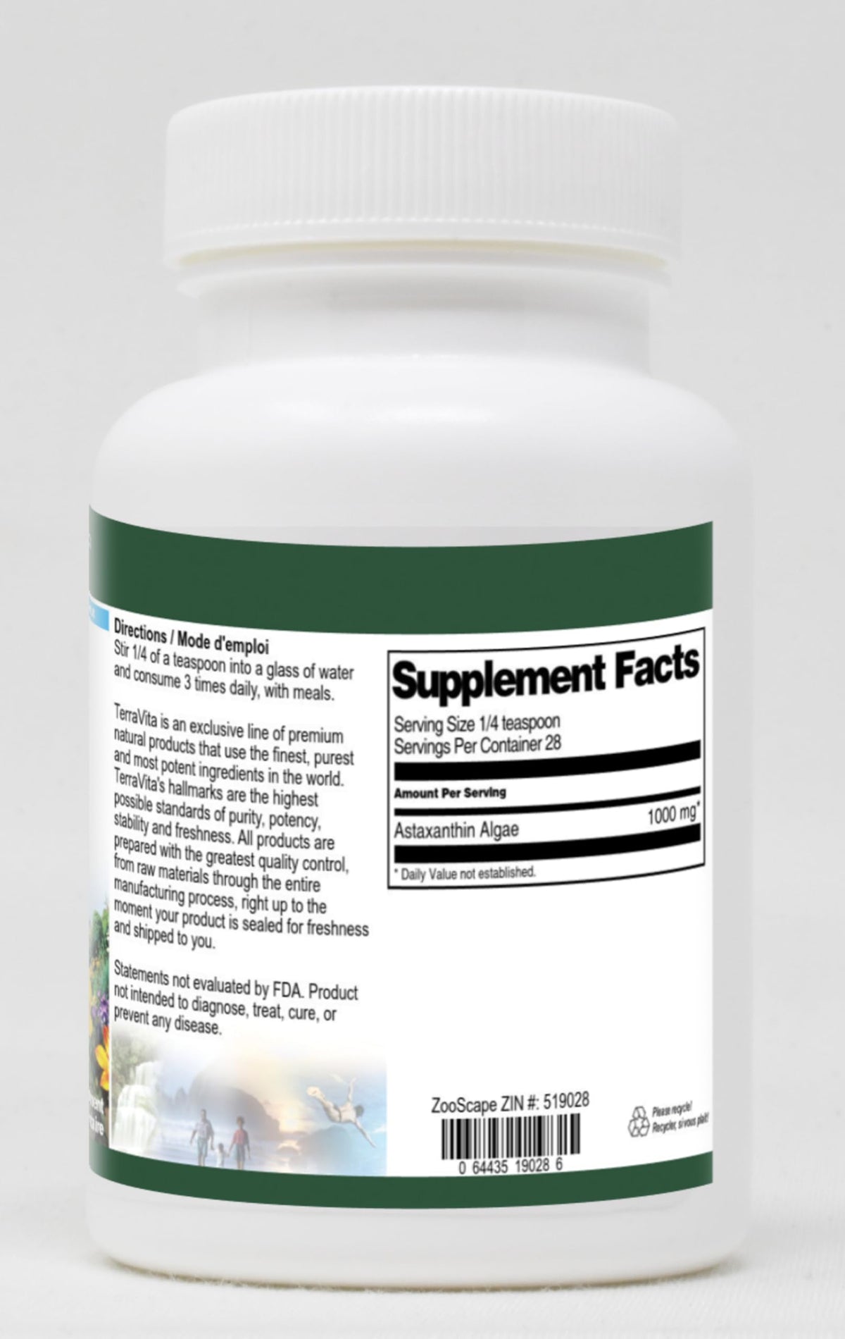 Terravita Astaxanthin Algae Powder (1 oz, ZIN: 519028)