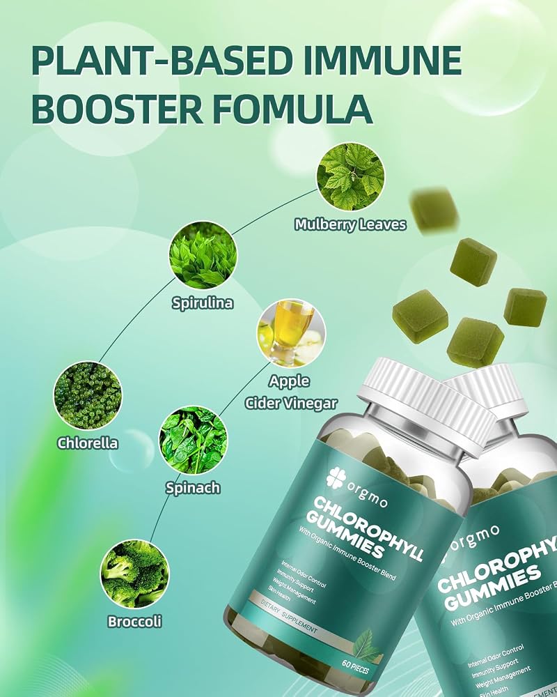 ORGMO Chlorophyll Gummies with Chlorella Spirulina - 120 Count - image 4