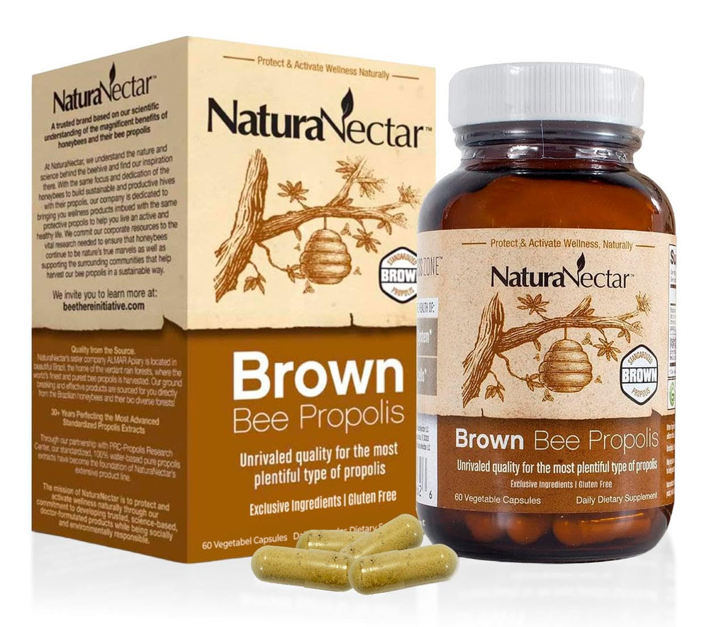 NaturaNectar Brown Bee Propolis - 60 Capsules