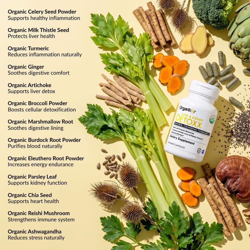 Organixx Kidney & Liver Support Cleanse Milk Thistle - 60 Capsules - image 2