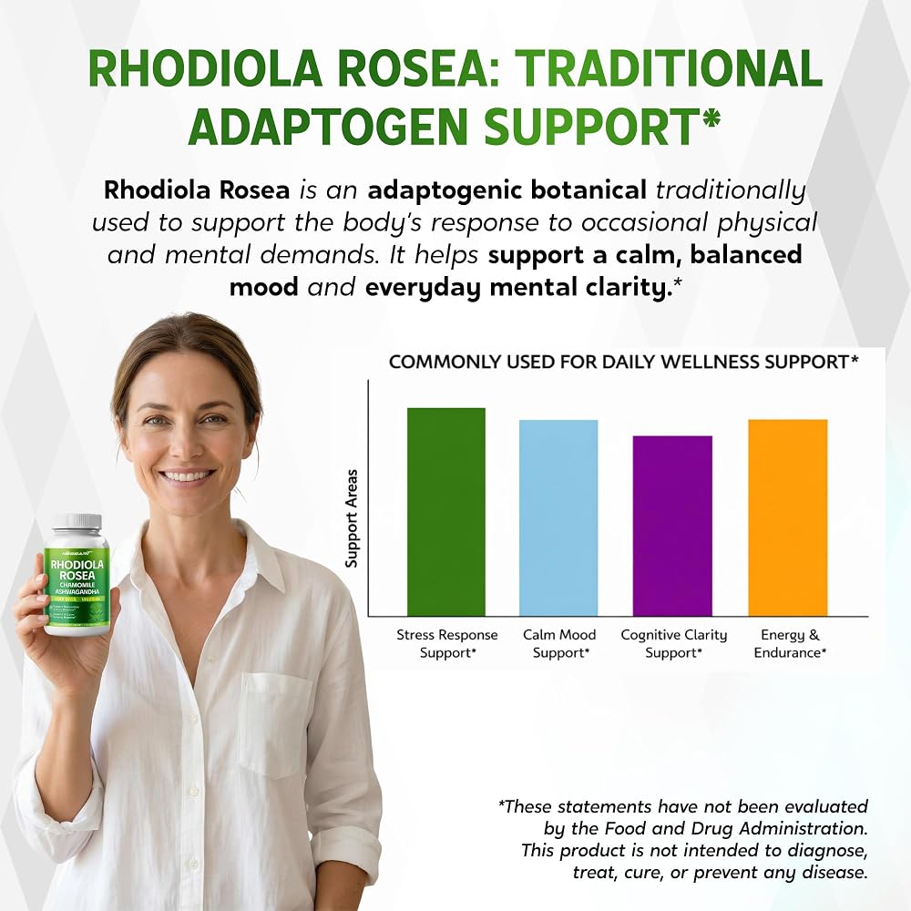 Nessarit Complete 11-in-1 Rhodiola Rosea with Chamomile - 150 Capsules - image 5