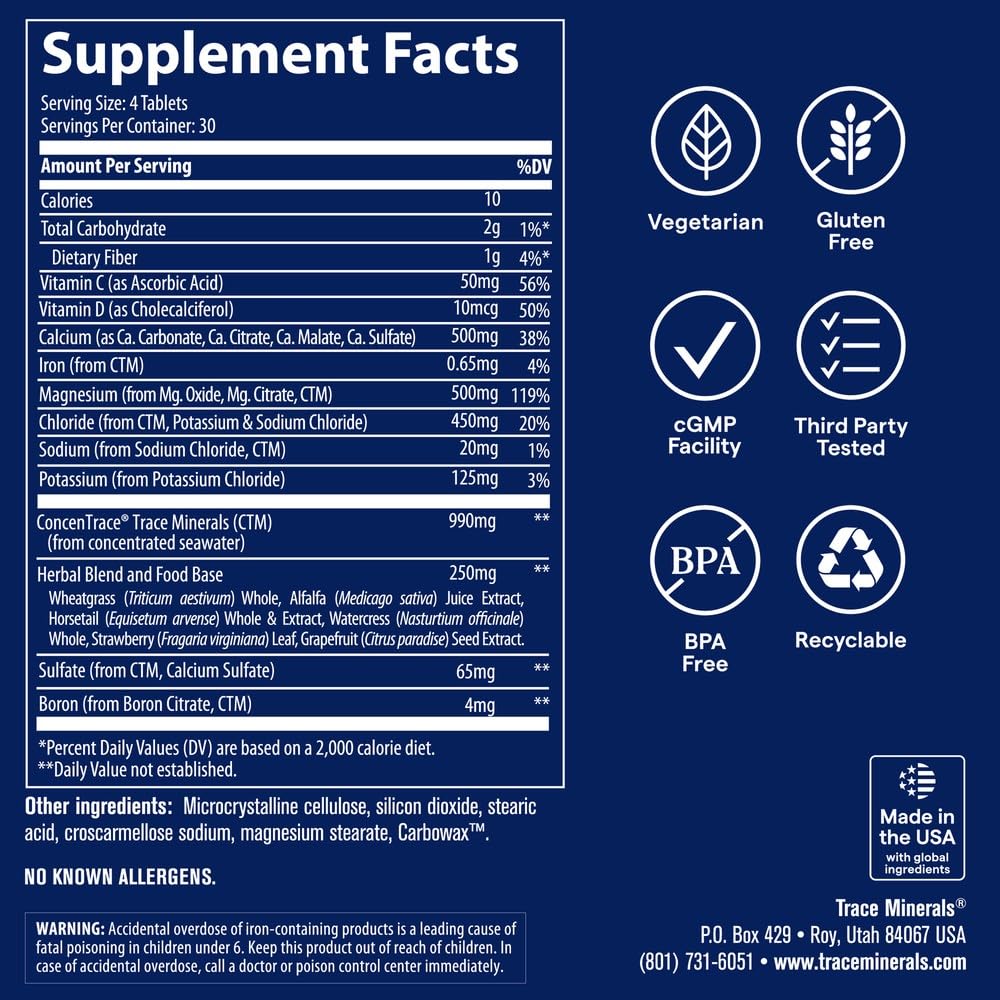 Trace Minerals Cal Mag Supplement - 120 Tablets - image 3