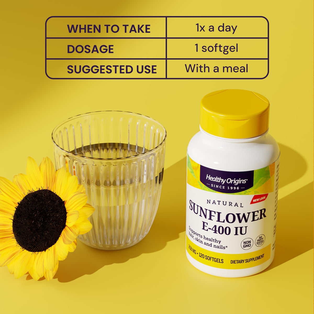 Healthy Origins Sunflower Vitamin E 400 IU - 120 Softgels - image 5
