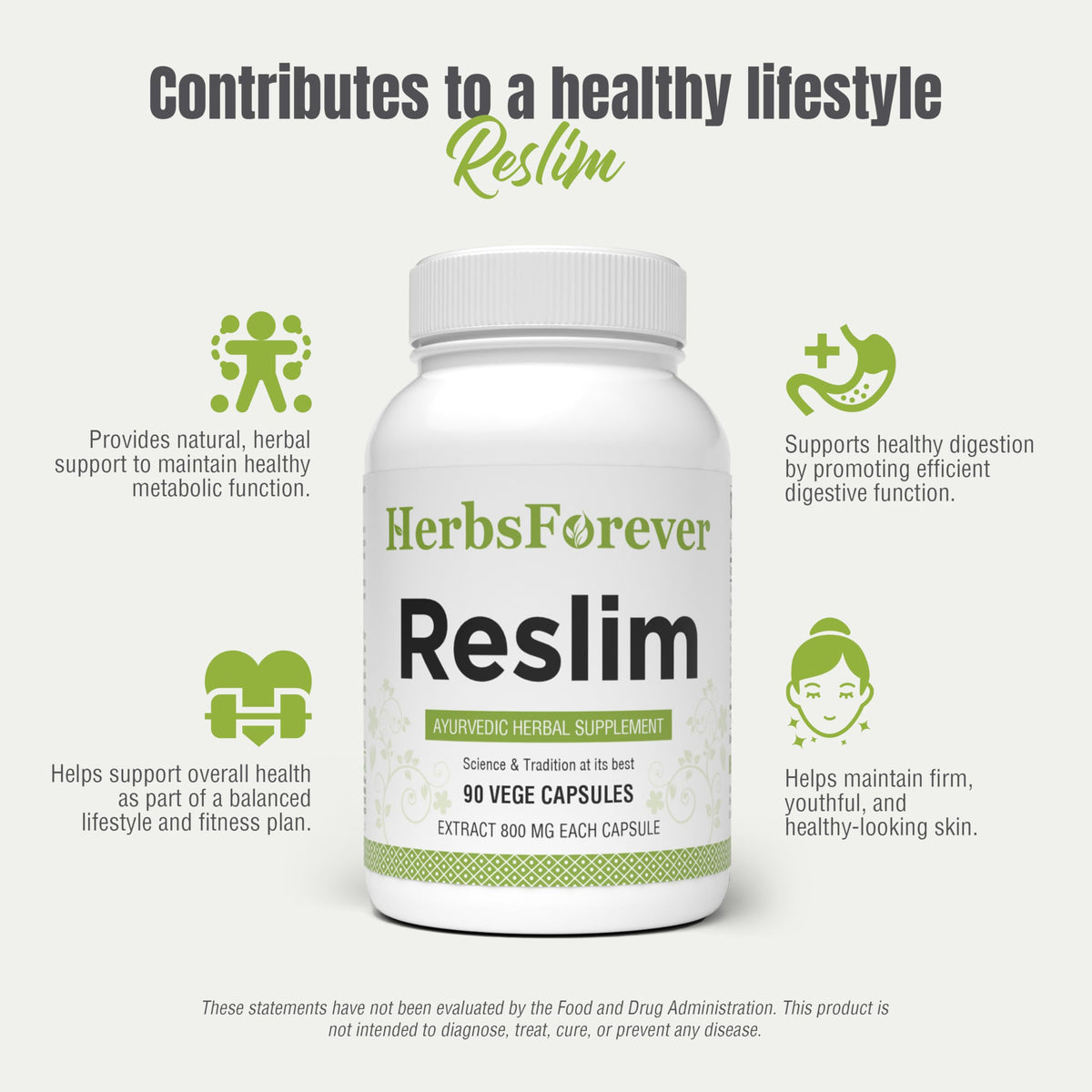 Herbsforever Reslim Ayurvedic Herbal Supplement Capsules - image 5