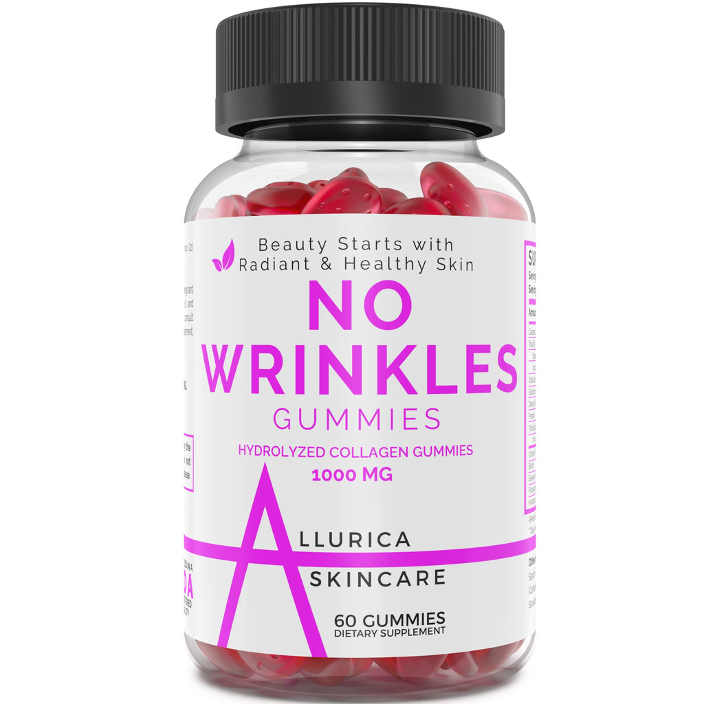 Allurica Collagen Gummies with Vitamin C - 60 Strawberry Gummy