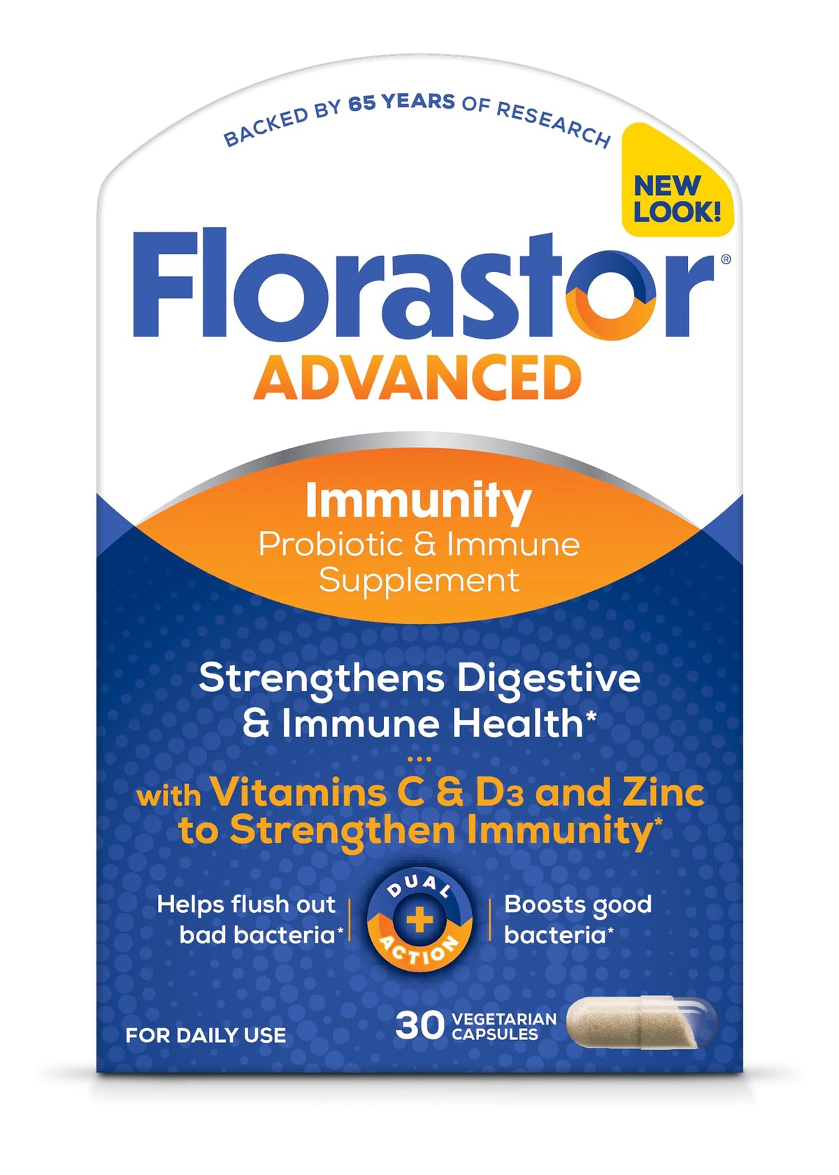 Florastor Advanced Immunity Probiotic - 30 Vegetarian Capsules