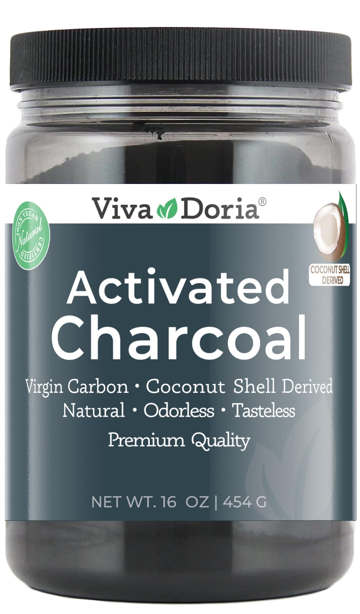 Viva Doria Virgin Activated Charcoal Powder - 16 Oz