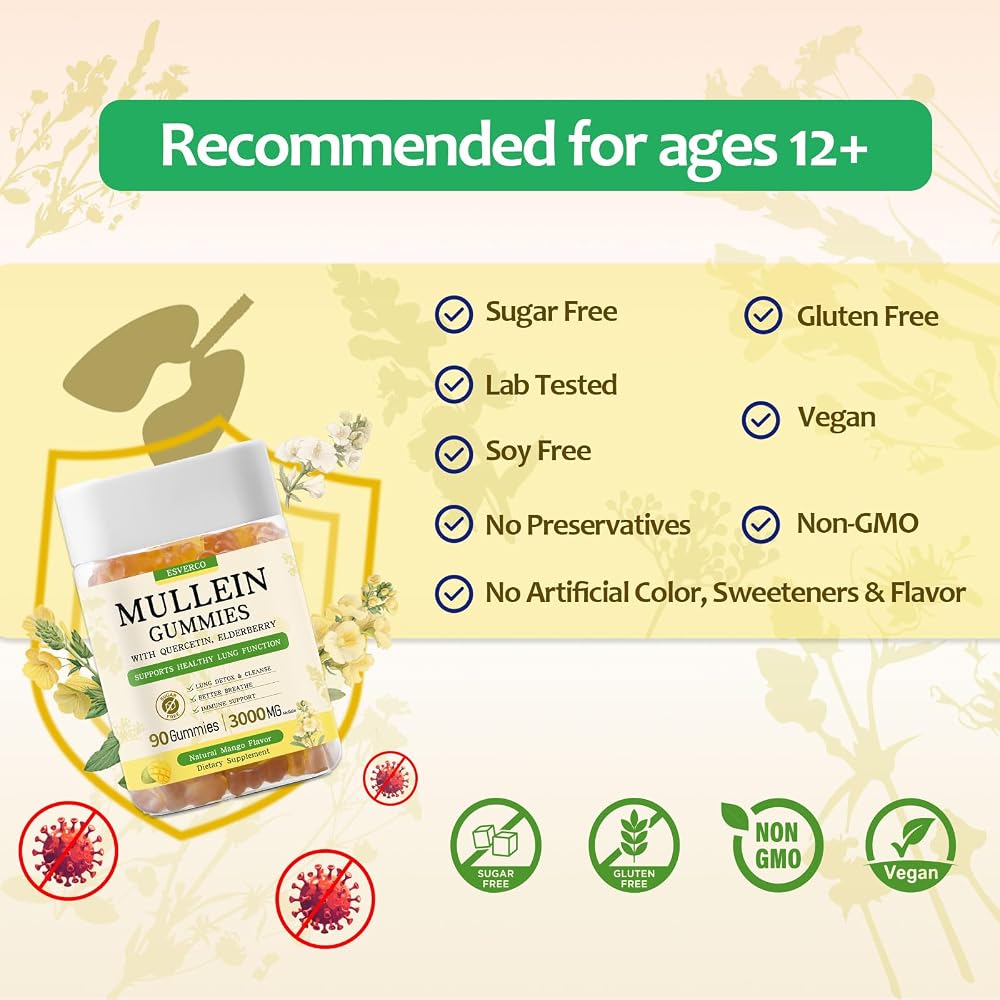 Esverco Mullein Gummies Lung Support - 90 Count - image 5