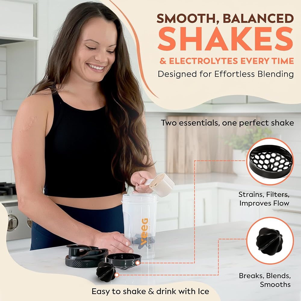 Veeg Shaker Bottle for Protein Mixes - 24 oz Leak-Proof - image 4