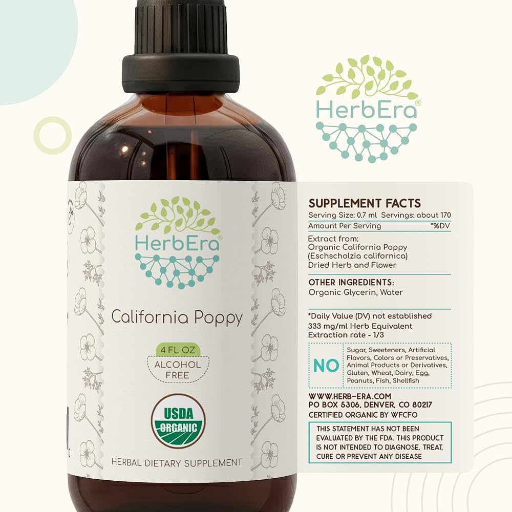 HerbEra USDA Organic California Poppy Liquid Extract - 4 fl oz - image 5