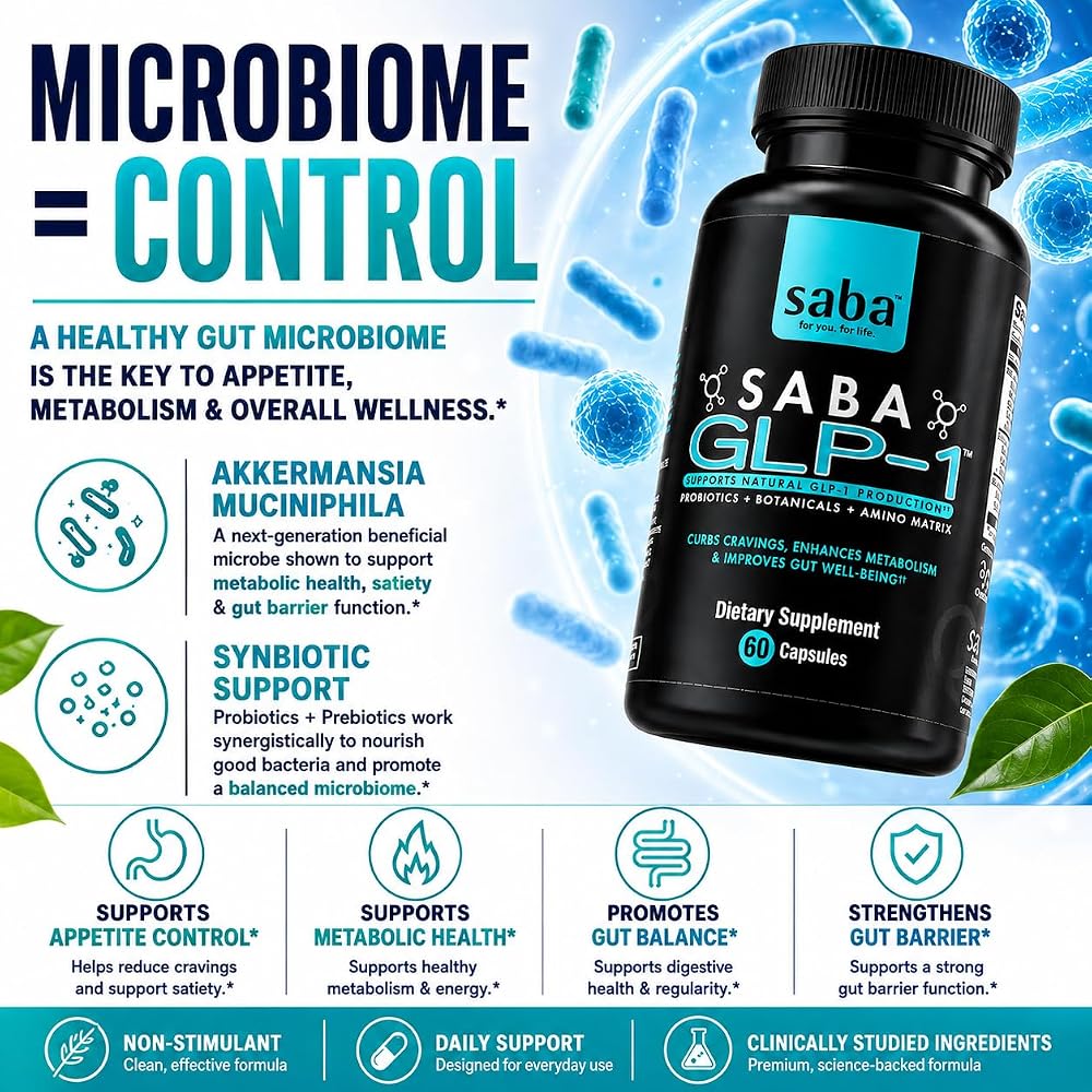 Saba GLP-1 Support Supplement Appetite Control - 60 Capsules - image 7