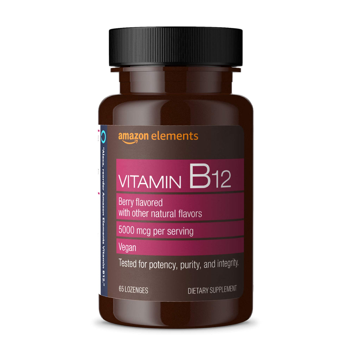 Amazon Elements Vitamin B12 Methylcobalamin 5000 mcg - 65 Lozenges