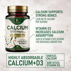 Nature's Nutrition Calcium 1200 mg Per Serving with Vitamin D3 - Bone