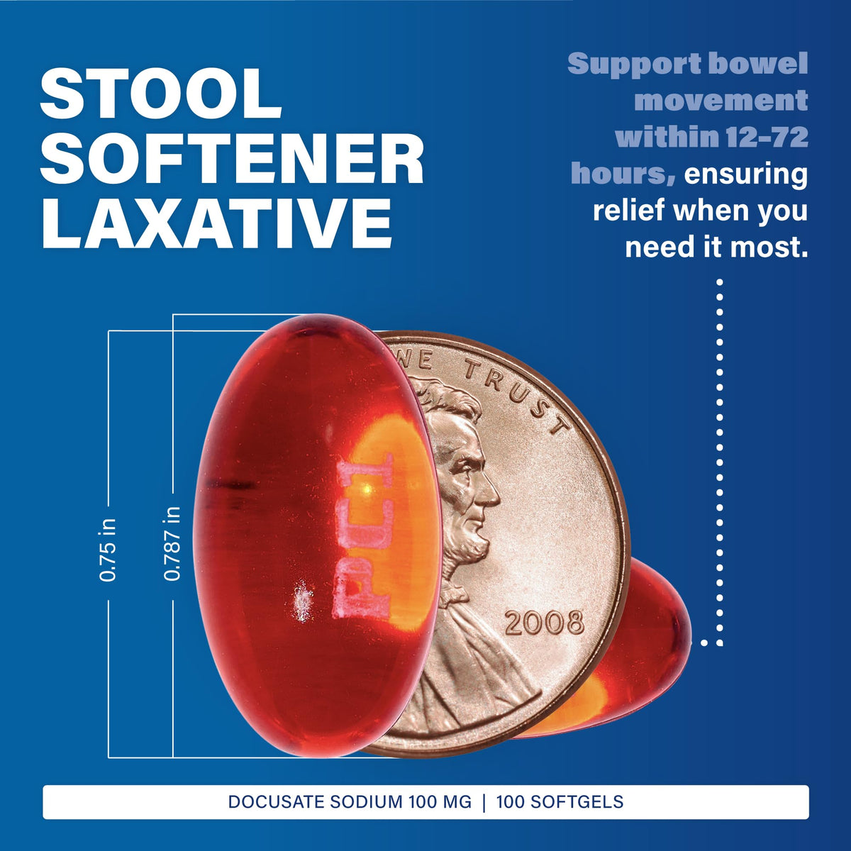 MAJOR Docusate Sodium 100 mg Stool Softener - 800 Softgels - image 3