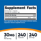 Nutricost Zinc Picolinate 30mg - Gluten Free and Non-GMO