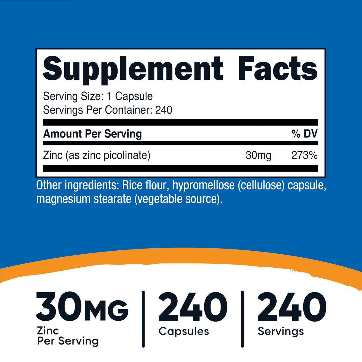 Nutricost Zinc Picolinate 30mg - Gluten Free and Non-GMO