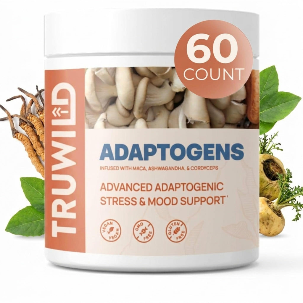 TruWild Adaptogens Vegan Capsule Supplement w/Ashwagandha + Maca