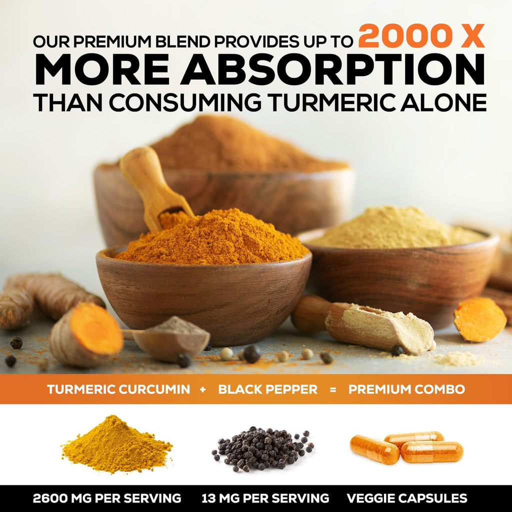 Nature's Nutrition Turmeric Curcumin Supplement - 2400mg Organic