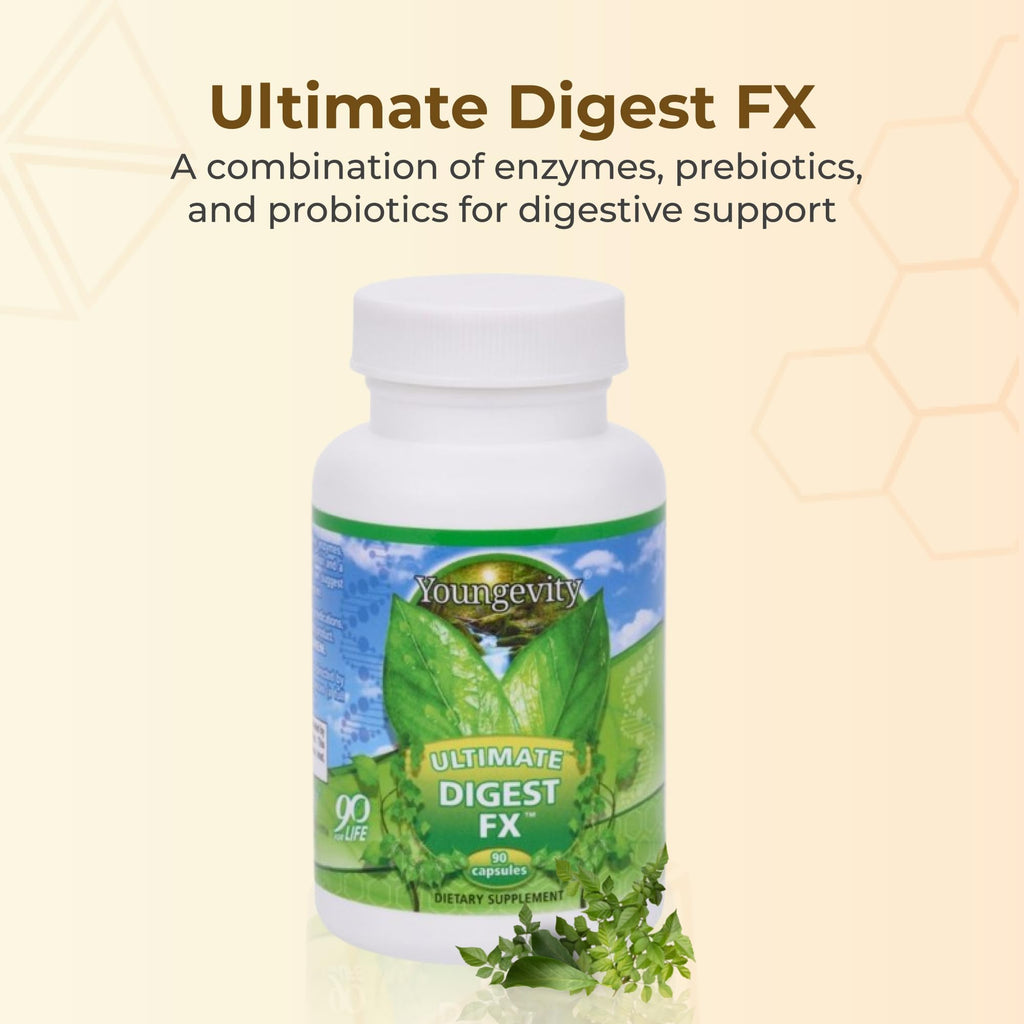 Youngevity Ultimate Digest FX Prebiotic Probiotic Enzyme Blend - 90 Capsules - image 2