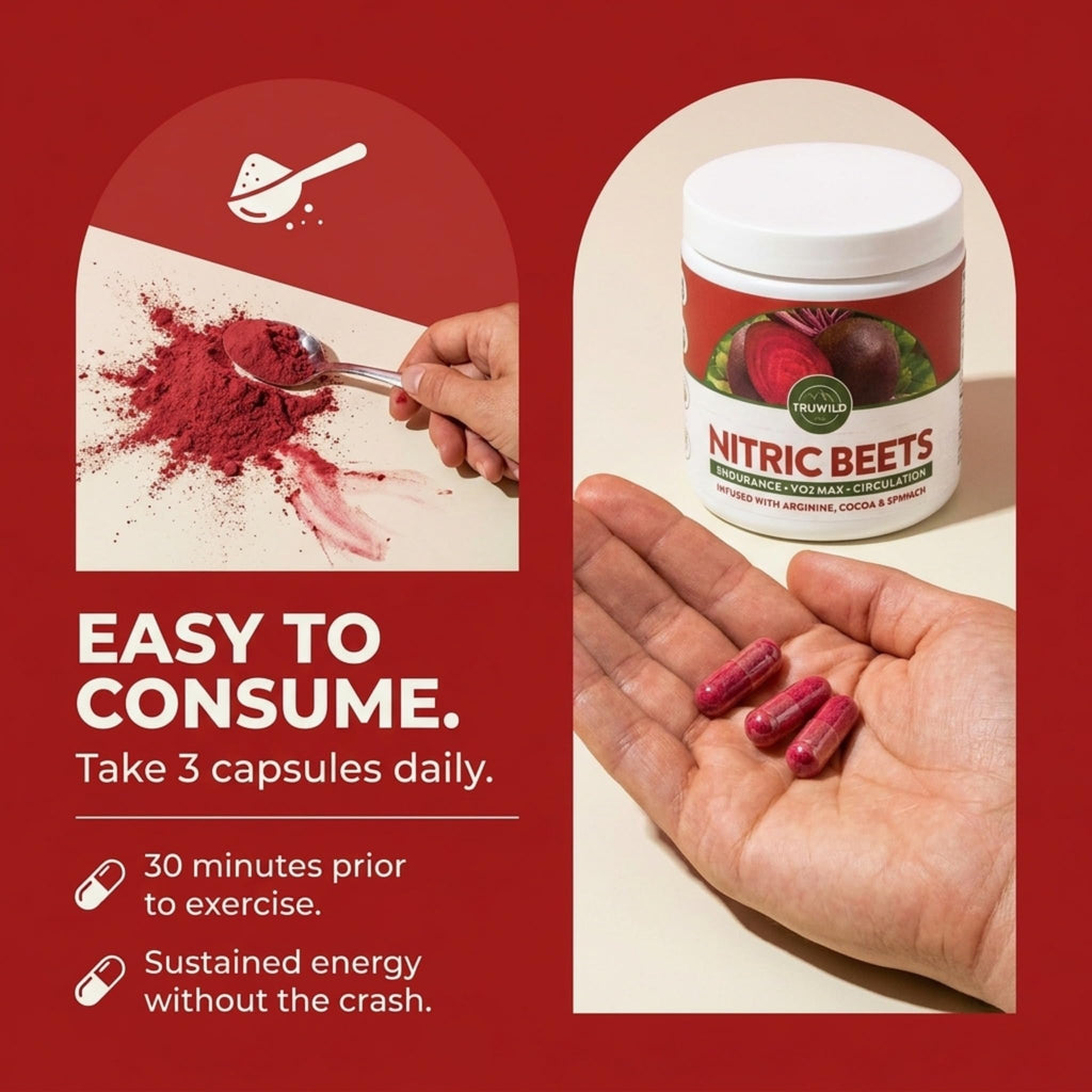 TruWild Beet Root Powder Nitric Oxide Booster - 90 Capsules - image 2