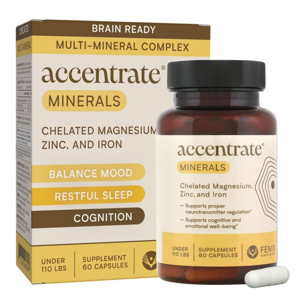 Accentrate Minerals Magnesium Zinc Iron Capsules for Kids - 60 Capsules