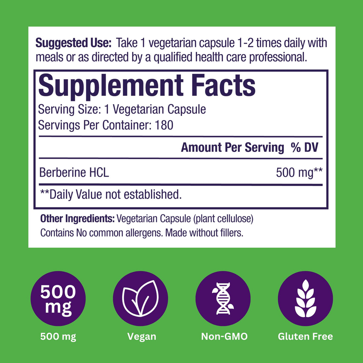 Paradise Herbs Berberine Extract 500 mg - 180 Capsules - image 7