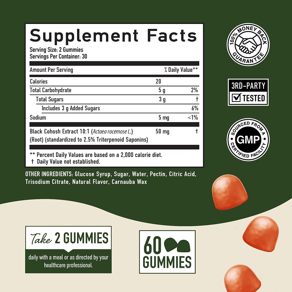 SMNutrition Black Cohosh Gummies Menopause Support - 60 Count - image 6
