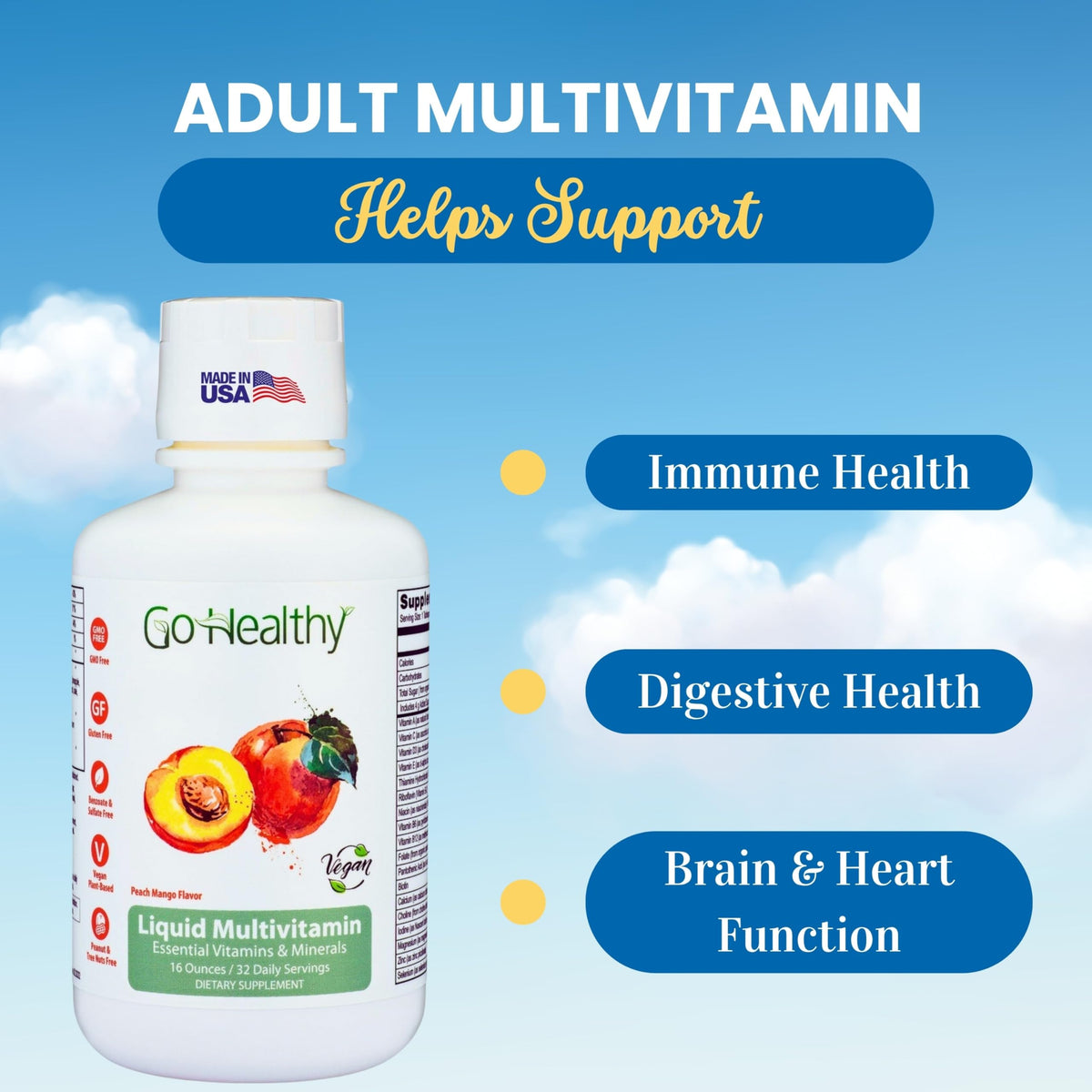 Go Healthy Natural Liquid Multivitamin for Adults - 16 oz - image 4
