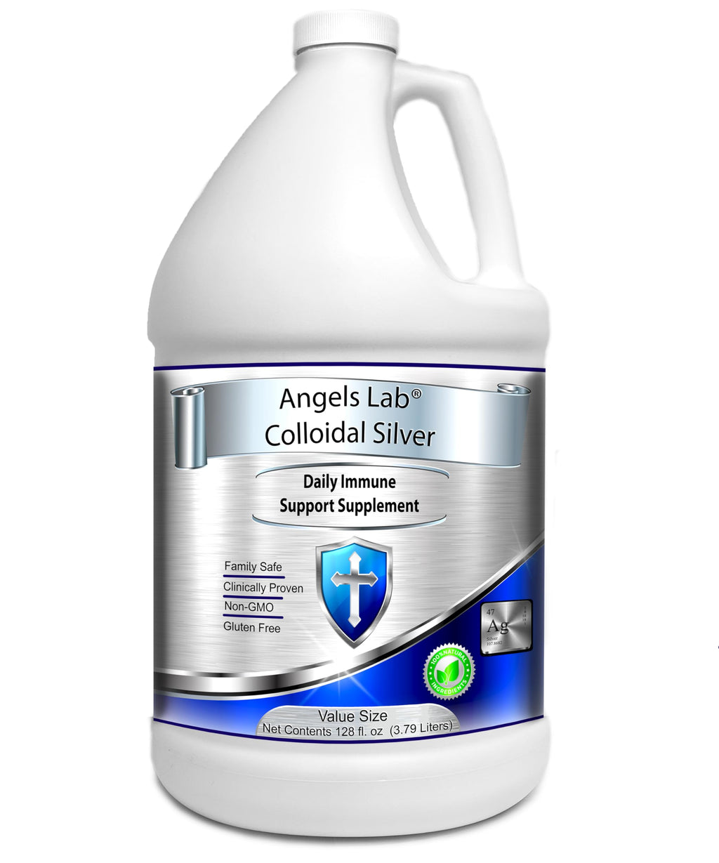 Angels Lab Colloidal Silver Immune Support 10 PPM Nano Liquid - 128 fl oz