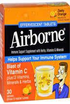 Airborne Immune Support Effervescent Tablets Zesty Orange - 30 Count