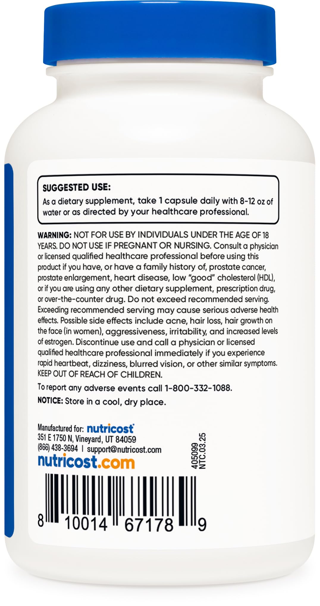 Nutricost DHEA 50mg Capsules - Gluten Free