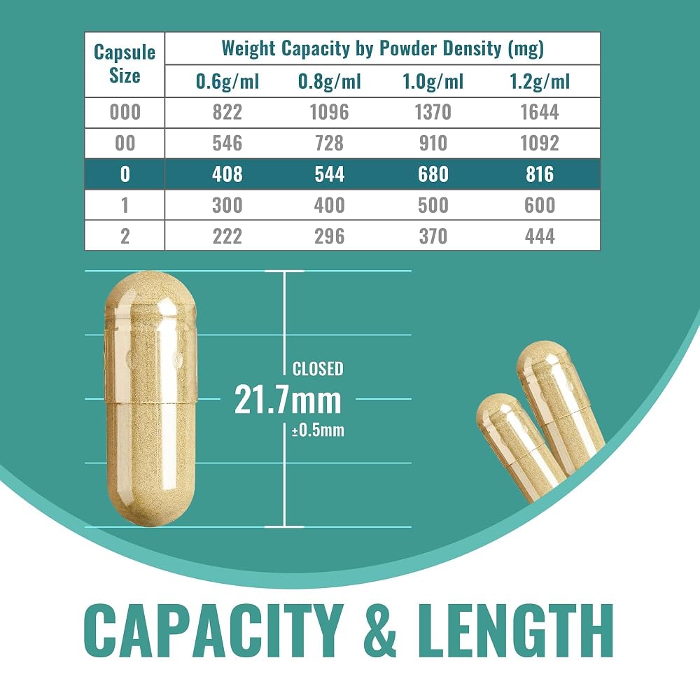 ATNreuro Vegan Empty Capsules Size 0 - 1000 Count - image 3