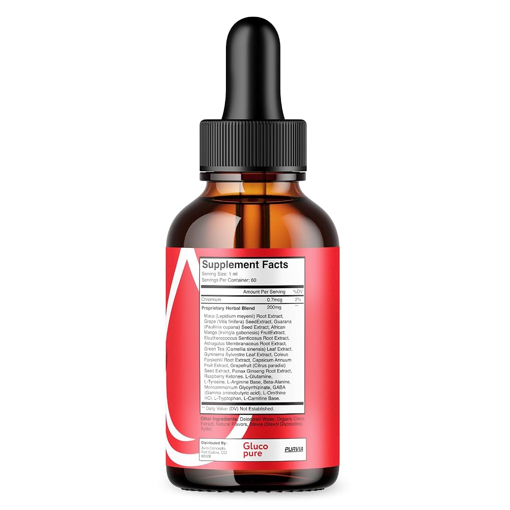 Purvia Gluco Pure Liquid Drops Advanced Formula - 10 Fl Oz - image 3